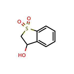Chemical structure of 3-Hydroxy-2,3-dihydrobenzothiophene 1,1-Dioxide , CAS 340774-59-6, AChemBlock U137197