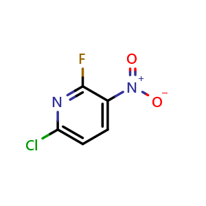 Chemical structure of 6-Chloro-2-fluoro-3-nitropyridine , CAS 333998-11-1, AChemBlock U137221