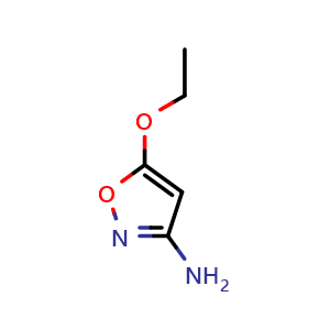 Chemical structure of 3-Amino-5-ethoxyisoxazole , CAS 32326-26-4, AChemBlock U137268