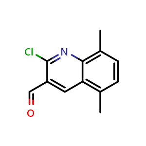 Chemical structure of 2-Chloro-5,8-dimethylquinoline-3-carbaldehyde , CAS 323196-71-0, AChemBlock U137270