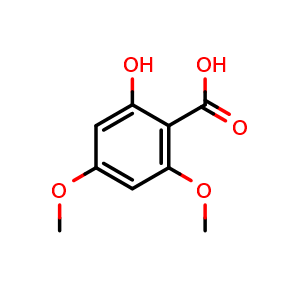 Chemical structure of 2-Hydroxy-4,6-dimethoxybenzoic acid , CAS 3187-19-7, AChemBlock U137281