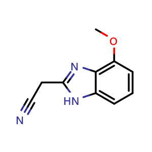 Chemical structure of 2-(Cyanomethyl)-4-methoxybenzimidazole , CAS 317817-41-7, AChemBlock U137288