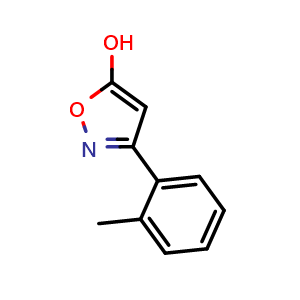 Chemical structure of 5-Hydroxy-3-(2-methylphenyl)isoxazole , CAS 31709-49-6, AChemBlock U137290