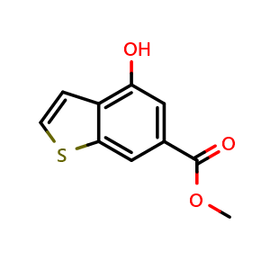 Chemical structure of Methyl 4-Hydroxy-1-benzothiophene-6-carboxylate , CAS 314725-14-9, AChemBlock U137305