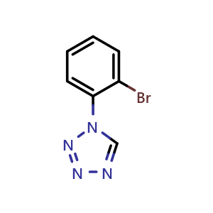 Chemical structure of 1-(2-Bromophenyl)tetrazole , CAS 309737-83-5, AChemBlock U137323