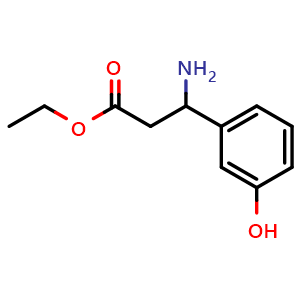 Chemical structure of Ethyl 3-Amino-3-(3-hydroxyphenyl)propanoate , CAS 309735-43-1, AChemBlock U137324