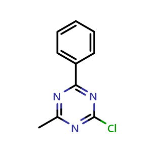 Chemical structure of 2-Chloro-4-methyl-6-phenyl-1,3,5-triazine , CAS 30937-70-3, AChemBlock U137327