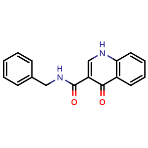 Chemical structure of N-Benzyl-4-oxo-1,4-dihydroquinoline-3-carboxamide , CAS 306728-29-0, AChemBlock U137331