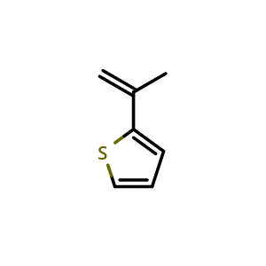 Chemical structure of 2-(1-Propen-2-yl)thiophene , CAS 30616-73-0, AChemBlock U137333
