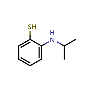 Chemical structure of 2-(Isopropylamino)benzenethiol , CAS 30459-53-1, AChemBlock U137339