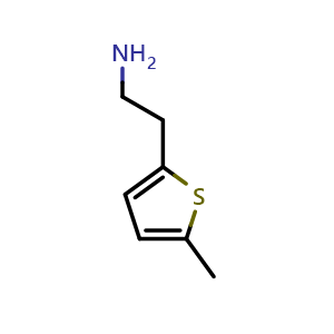 Chemical structure of 2-(5-Methyl-2-thienyl)ethanamine , CAS 30433-92-2, AChemBlock U137340