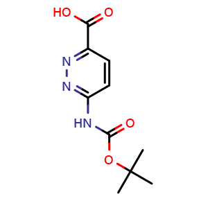 Chemical structure of 6-(Boc-amino)-3-pyridazinecarboxylic acid , CAS 301548-08-3, AChemBlock U137345