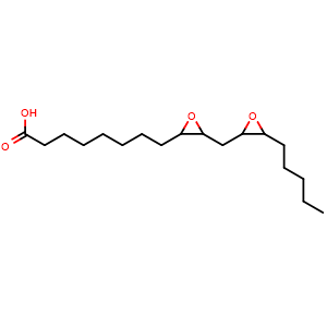 Chemical structure of 9-10,12-13-Diepoxyoctadecanoic acid , CAS 3012-69-9, AChemBlock U137348