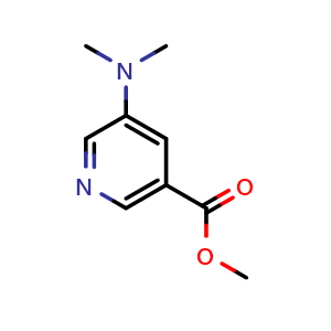 Chemical structure of Methyl 5-(Dimethylamino)nicotinate , CAS 29898-23-5, AChemBlock U137359