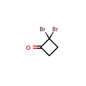 Chemical structure of 2,2-Dibromocyclobutanone , CAS 2885-97-4, AChemBlock U137394