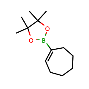 Chemical structure of 2-(cyclohepten-1-yl)-4,4,5,5-tetramethyl-1,3,2-dioxaborolane , CAS 287944-13-2, AChemBlock U137397