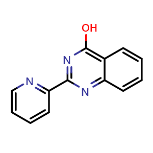 Chemical structure of 4-Hydroxy-2-(2-pyridyl)quinazoline , CAS 28594-60-7, AChemBlock U137403