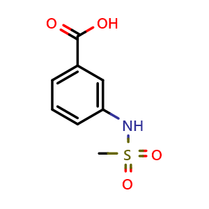 Chemical structure of 3-(Methylsulfonamido)benzoic acid , CAS 28547-13-9, AChemBlock U137404