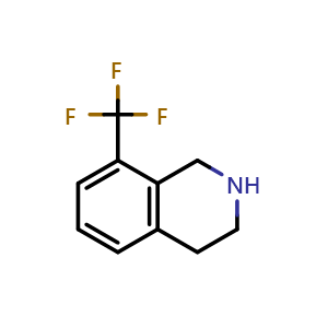 Chemical structure of 8-(trifluoromethyl)-1,2,3,4-tetrahydroisoquinoline , CAS 284027-36-7, AChemBlock U137406