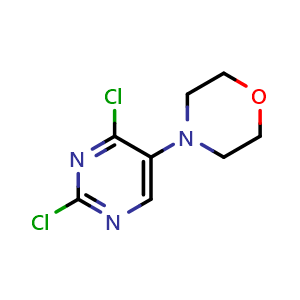 Chemical structure of 4-(2,4-Dichloro-5-pyrimidyl)morpholine , CAS 280582-23-2, AChemBlock U137415