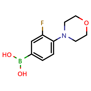 Chemical structure of 3-Fluoro-4-morpholinophenylboronic acid , CAS 279262-09-8, AChemBlock U137422