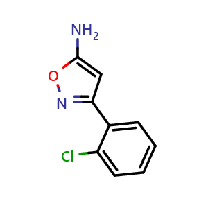 Chemical structure of 5-Amino-3-(2-chlorophenyl)isoxazole , CAS 27025-74-7, AChemBlock U137449