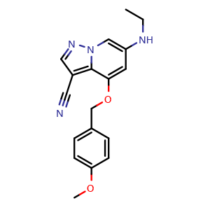 6-(ethylamino)-4-[(4-methoxyphenyl)methoxy]pyrazolo[1,5-a]pyridine-3-carbonitrile