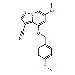 4-[(4-methoxyphenyl)methoxy]-6-(methylamino)pyrazolo[1,5-a]pyridine-3-carbonitrile
