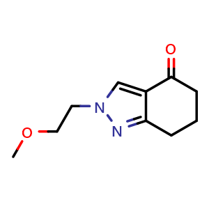 Chemical structure of 2-(2-Methoxyethyl)-6,7-dihydro-5H-indazol-4-one , CAS 2641769-57-3, AChemBlock U137555