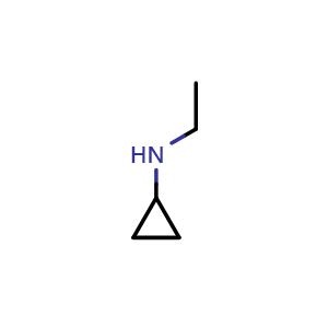 Chemical structure of N-Ethylcyclopropanamine , CAS 26389-72-0, AChemBlock U137605