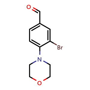 Chemical structure of 3-Bromo-4-morpholinobenzaldehyde , CAS 263349-24-2, AChemBlock U137618