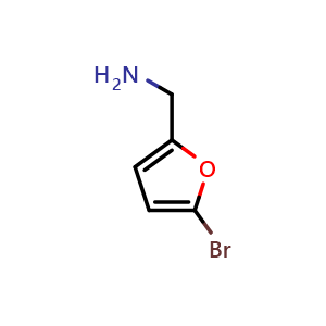 Chemical structure of 5-Bromo-2-furanmethanamine , CAS 263169-37-5, AChemBlock U137619
