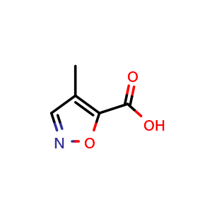 Chemical structure of 4-Methylisoxazole-5-carboxylic acid , CAS 261350-46-3, AChemBlock U137630