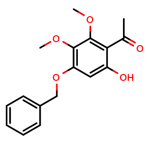 Chemical structure of 2-Acetyl-5-(benzyloxy)-3,4-dimethoxyphenol , CAS 25892-95-9, AChemBlock U137646