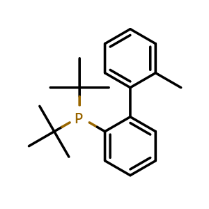 Chemical structure of 2-Di-tert-butylphosphino-2'-methylbiphenyl , CAS 255837-19-5, AChemBlock U137659
