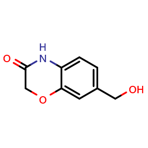 Chemical structure of 7-(Hydroxymethyl)-2H-benzo[b][1,4]oxazin-3(4H)-one , CAS 253687-16-0, AChemBlock U137667