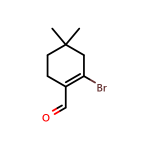 Chemical structure of 2-Bromo-4,4-dimethyl-1-cyclohexenecarbaldehyde , CAS 251980-67-3, AChemBlock U137675