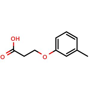 Chemical structure of 3-(3-Methylphenoxy)propionic acid , CAS 25173-36-8, AChemBlock U137677