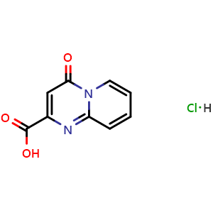 Chemical structure of 4-oxopyrido[1,2-a]pyrimidine-2-carboxylic acid hydrochloride , CAS 2499661-06-0, AChemBlock U137688