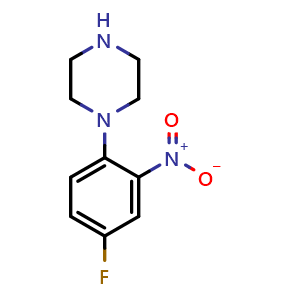 Chemical structure of 1-(4-Fluoro-2-nitrophenyl)piperazine , CAS 243128-46-3, AChemBlock U137729