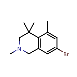 Chemical structure of 7-bromo-2,4,4,5-tetramethyl-1,3-dihydroisoquinoline , CAS 2426764-25-0, AChemBlock U137731