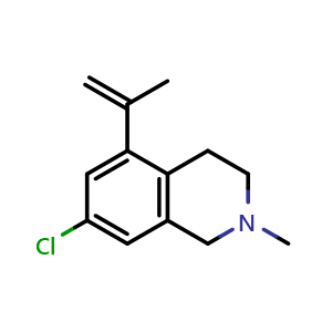 Chemical structure of 7-chloro-5-isopropenyl-2-methyl-3,4-dihydro-1H-isoquinoline , CAS 2426764-02-3, AChemBlock U137736