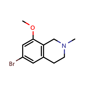 Chemical structure of 6-bromo-8-methoxy-2-methyl-3,4-dihydro-1H-isoquinoline , CAS 2426763-66-6, AChemBlock U137740