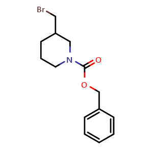 Chemical structure of 1-Cbz-3-(bromomethyl)piperidine , CAS 242459-81-0, AChemBlock U137748