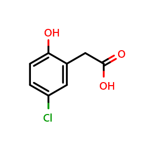 Chemical structure of 5-Chloro-2-hydroxyphenylacetic acid , CAS 24161-38-4, AChemBlock U137757