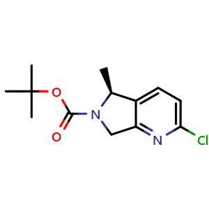 Chemical structure of tert-butyl (5S)-2-chloro-5-methyl-5,7-dihydropyrrolo[3,4-b]pyridine-6-carboxylate , CAS 2403785-61-3, AChemBlock U137766