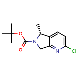 Chemical structure of tert-butyl (5R)-2-chloro-5-methyl-5,7-dihydropyrrolo[3,4-b]pyridine-6-carboxylate , CAS 2403785-60-2, AChemBlock U137767