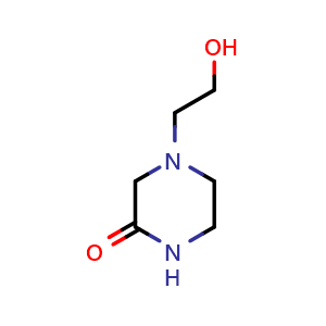 Chemical structure of 4-(2-Hydroxyethyl)piperazin-2-one , CAS 23936-04-1, AChemBlock U137775