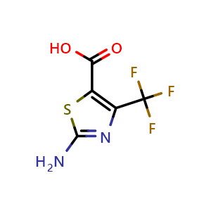 Chemical structure of 2-Amino-4-(trifluoromethyl)thiazole-5-carboxylic acid , CAS 239135-55-8, AChemBlock U137776