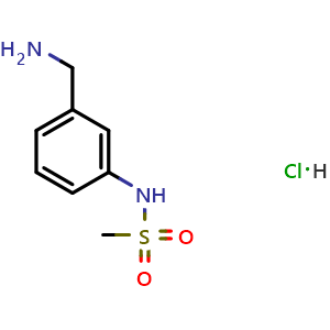 Chemical structure of 3-(Methylsulfonylamino)benzylamine hydrochloride , CAS 238428-26-7, AChemBlock U137785